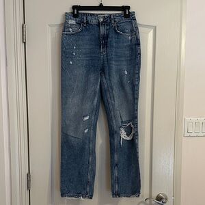 Free People Relaxed Distressed Denim Jeans 27